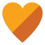 yellow and orange icon graphic of a heart